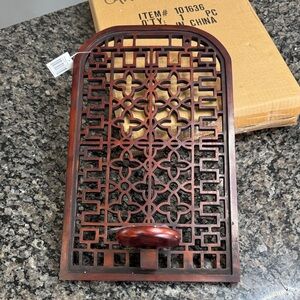 Wooden Decorative Lattice Wall Panel - Rich Mahogany candle wall holder NEW